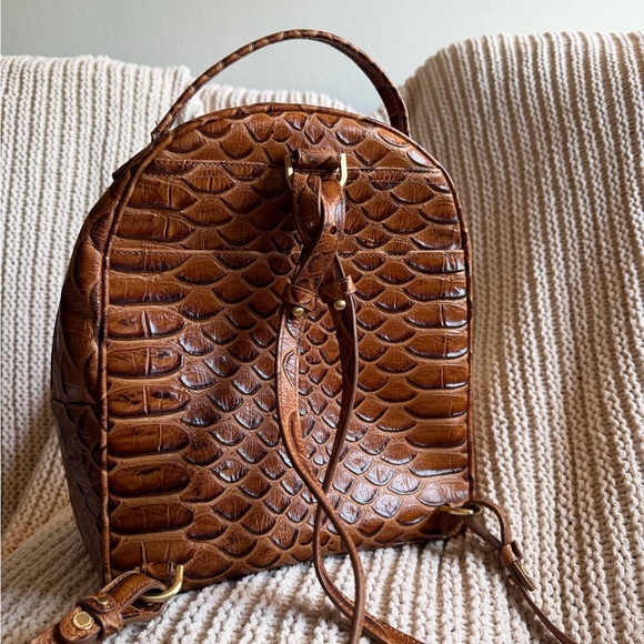 Brahmin Chelcy Mini Backpack Honey Brown Saratoga Leather + Dust Bag - Picture 5 of 16